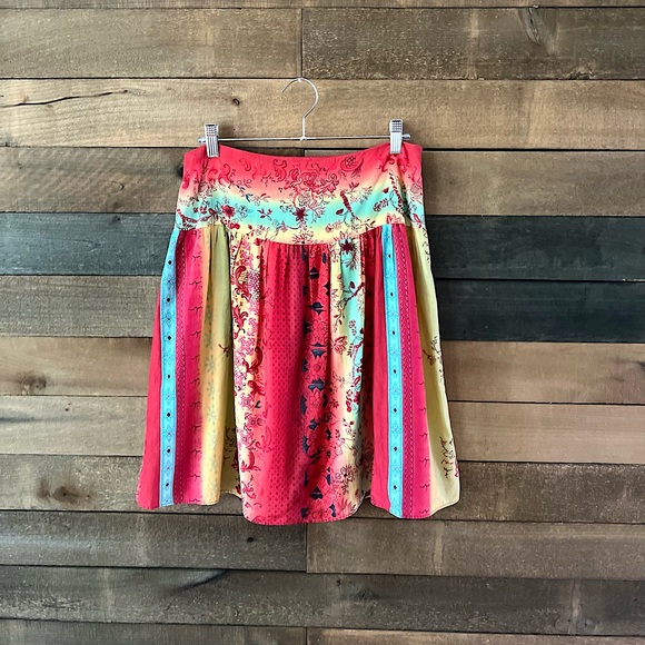 Xhilaration Dresses & Skirts - Y2K Sunset Patchwork Boho Skirt Festival Cottagecore Dream 100% Cotton Size 8